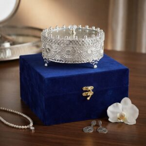 Silver-Tone Decorative Keepsake Container