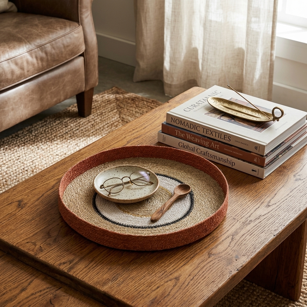 Decorative Multicolored Circular Tray - Image 3