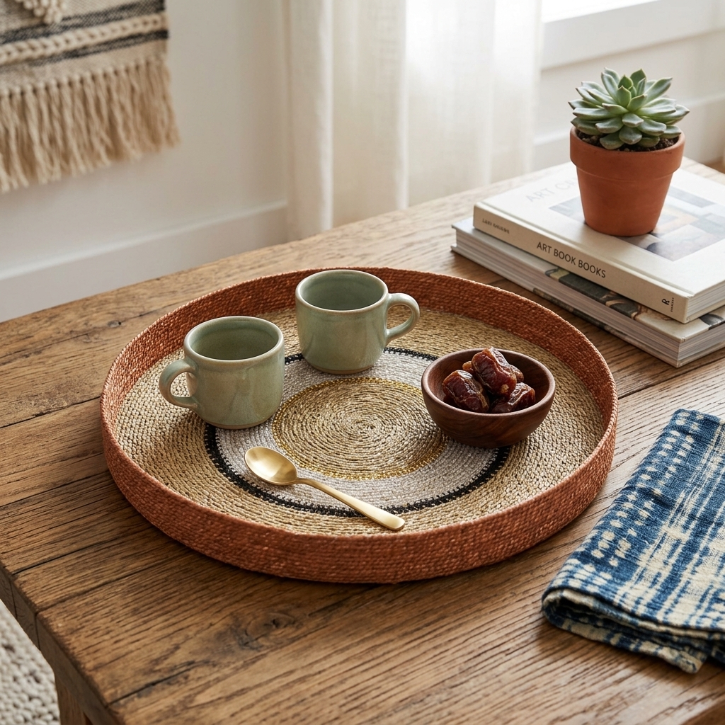 Decorative Multicolored Circular Tray