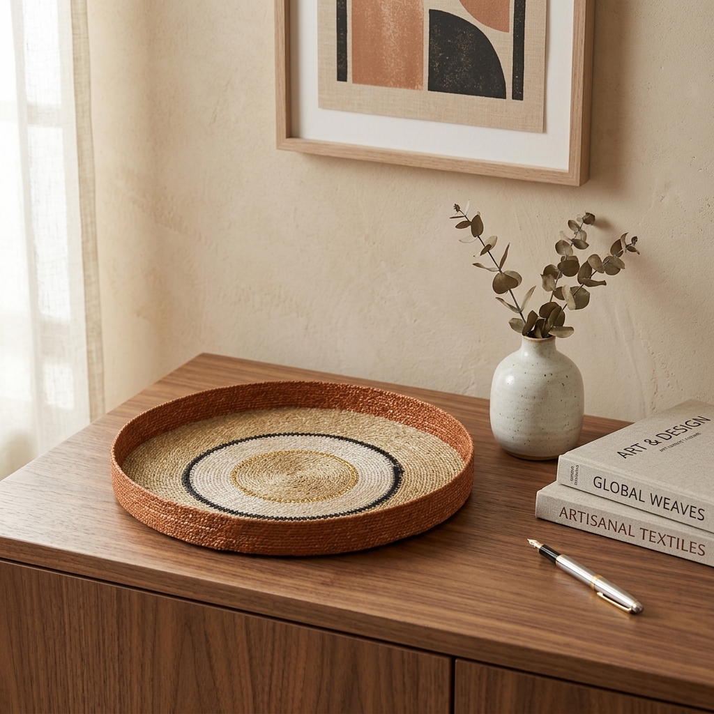 Decorative Multicolored Circular Tray - Image 2