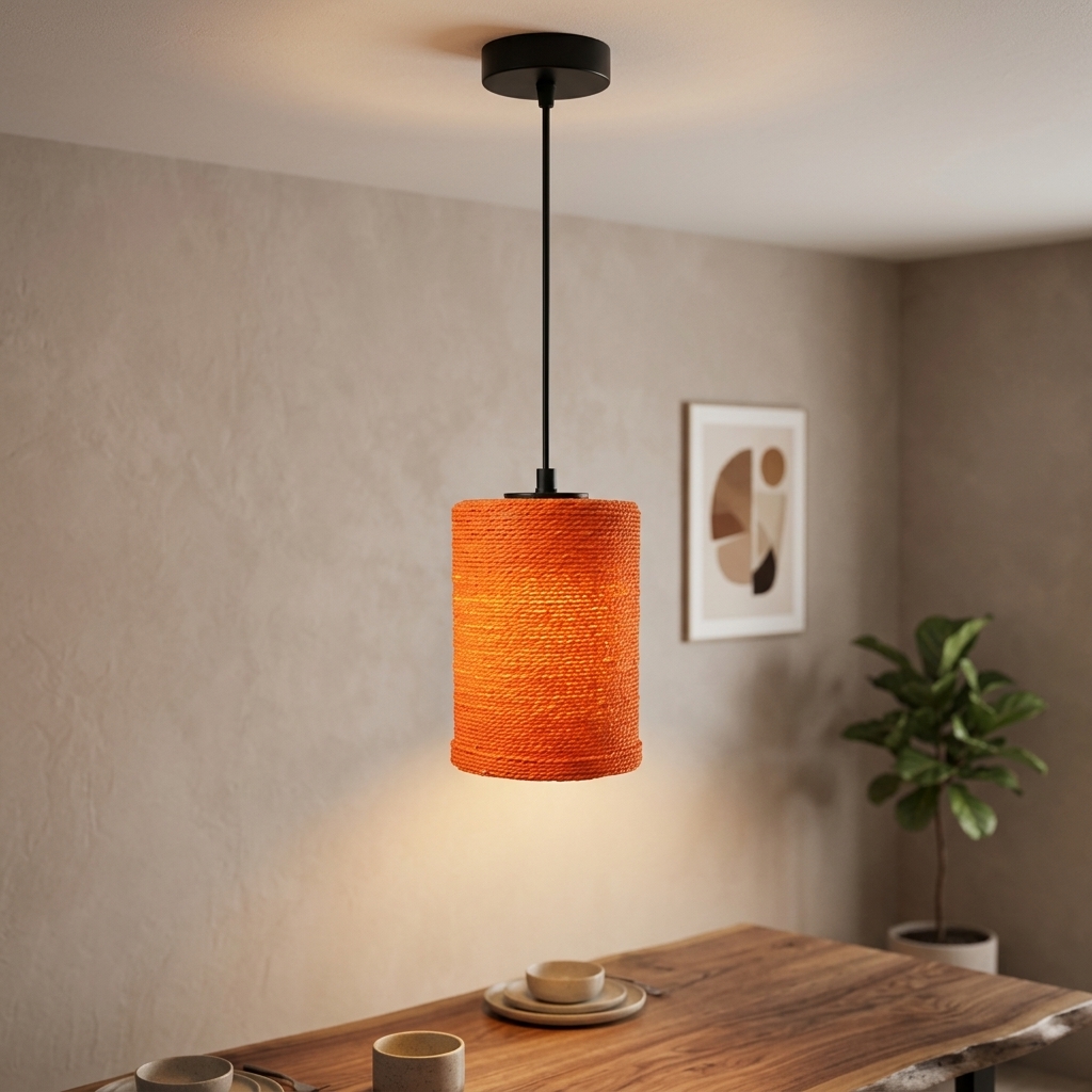 Nova Textured Ceramic Cylinder Pendant Light