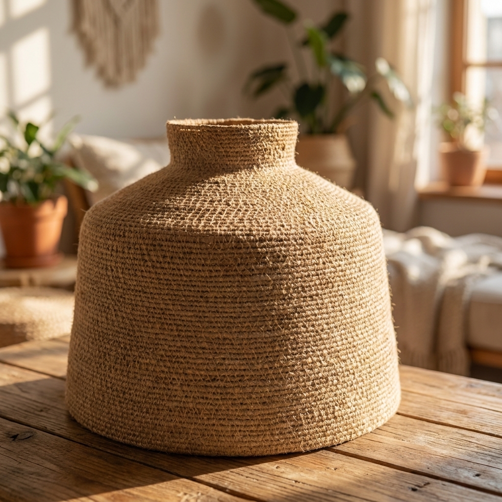Natural Jute Dome Pendant Light Shade