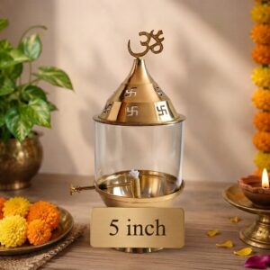 Traditional Hanging Brass Oil Lamp (Deepam)
