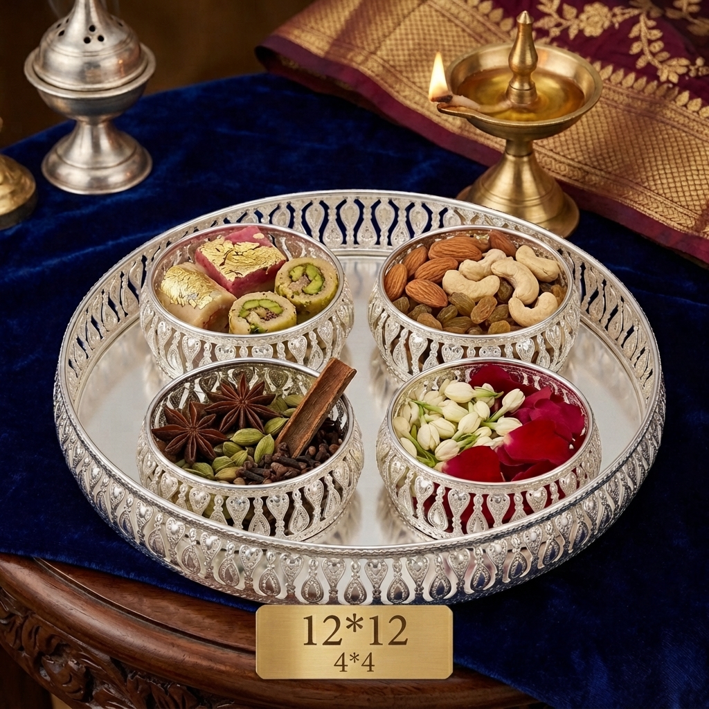 Silver Dry Fruit Platter