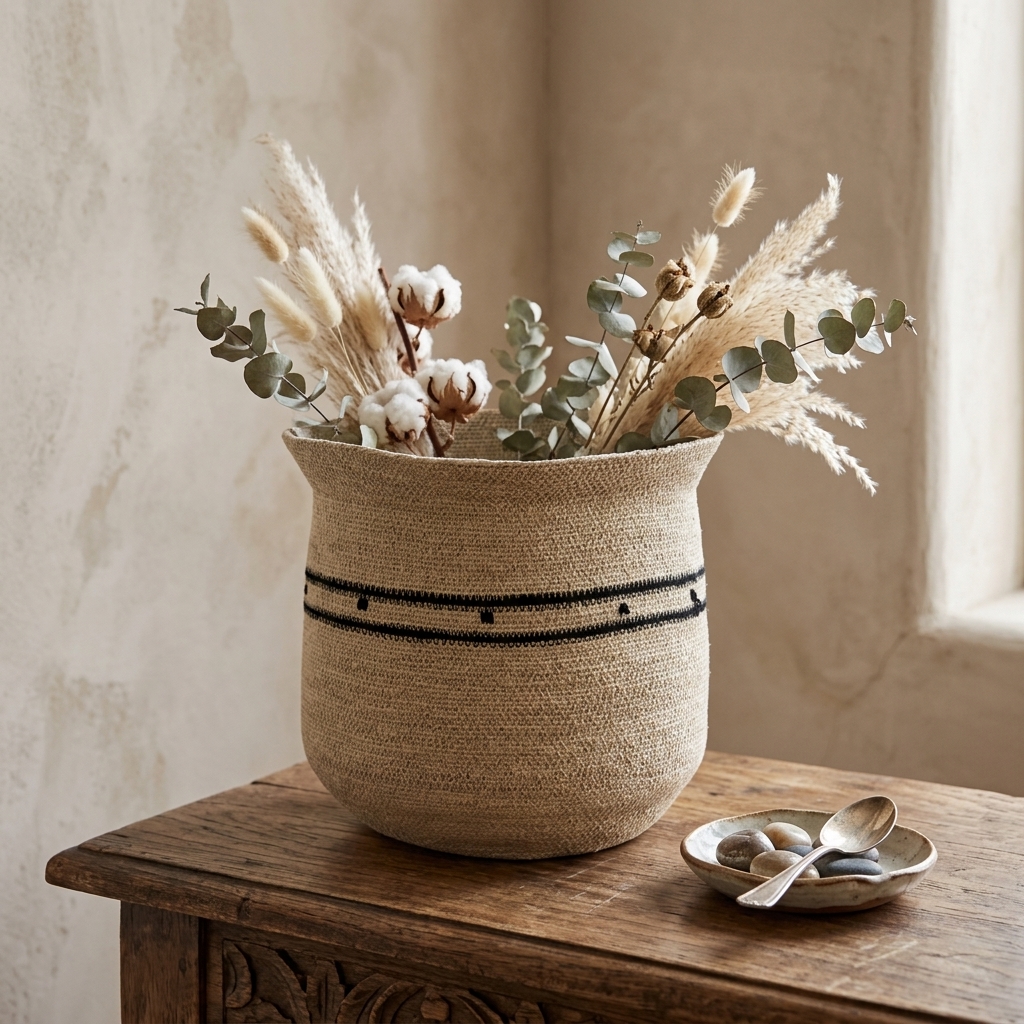 Urn Storage Basket with Black Band Accent - Image 2