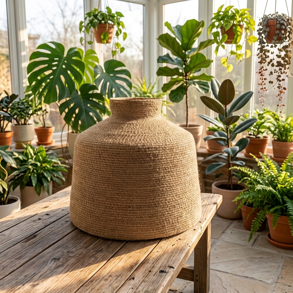 Natural Jute Dome Pendant Light Shade - Image 3