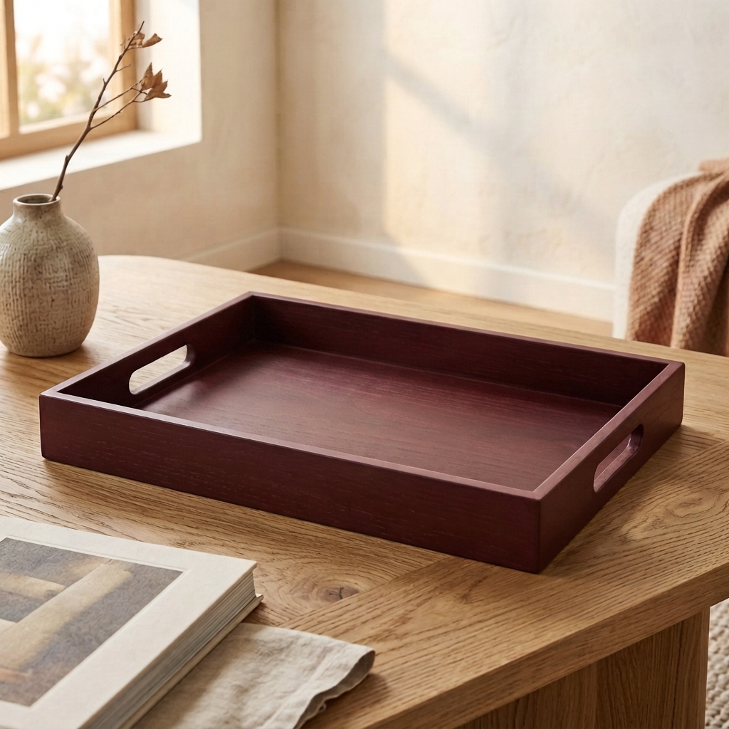 Classic Mahogany Brown Serving & Vanity Tray